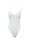 Light Luxe Ruched Strappy Bodysuit, WHITE - alternate image 7