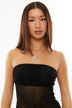 Sara Strapless Mesh Top, BLACK - alternate image 5