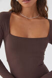 Soft Long Sleeve Maxi Dress, ESPRESSO BROWN - alternate image 5