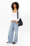 Elodie Square Neck Long Sleeve Top, WHITE - alternate image 5