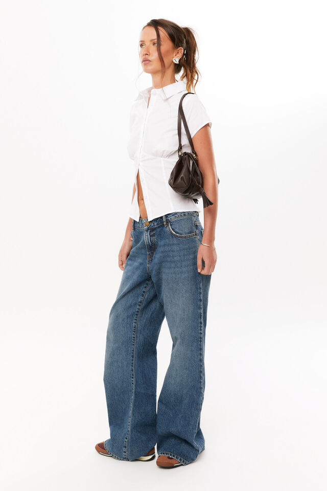 Ena Short Sleeve Shirt, WHITE