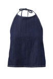Denim Open Back Halter Top, INDIGO - alternate image 6