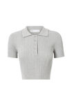 Shani Short Sleeve Knit Polo, GREY MARLE - alternate image 6