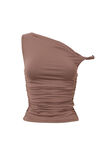 Luxe Bree Ruched Twist Top, BROWN CAROB - alternate image 6