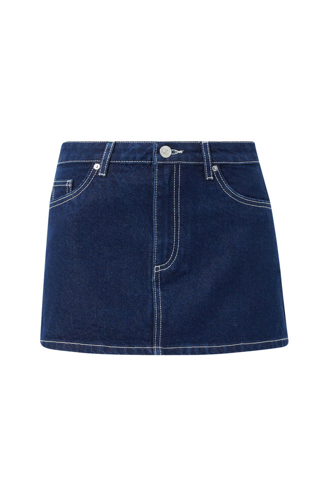Maya Denim Mini Skirt, INDIGO