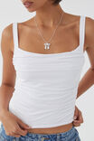 Luxe Ruched Sleeveless Top, WHITE - alternate image 4
