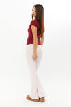 Lexy Rib Button Through Tee, CHERRY RIPE - alternate image 3