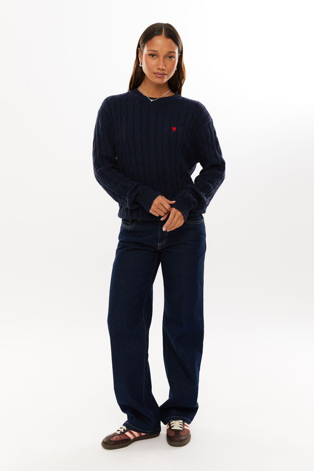 Millie Cable Knit Jumper, MIDNIGHT NAVY