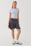 Luxe Hanky Hem Mini Skirt, GUNMETAL - alternate image 4
