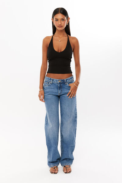 Low Rise Straight Jean, ASTRO BLUE