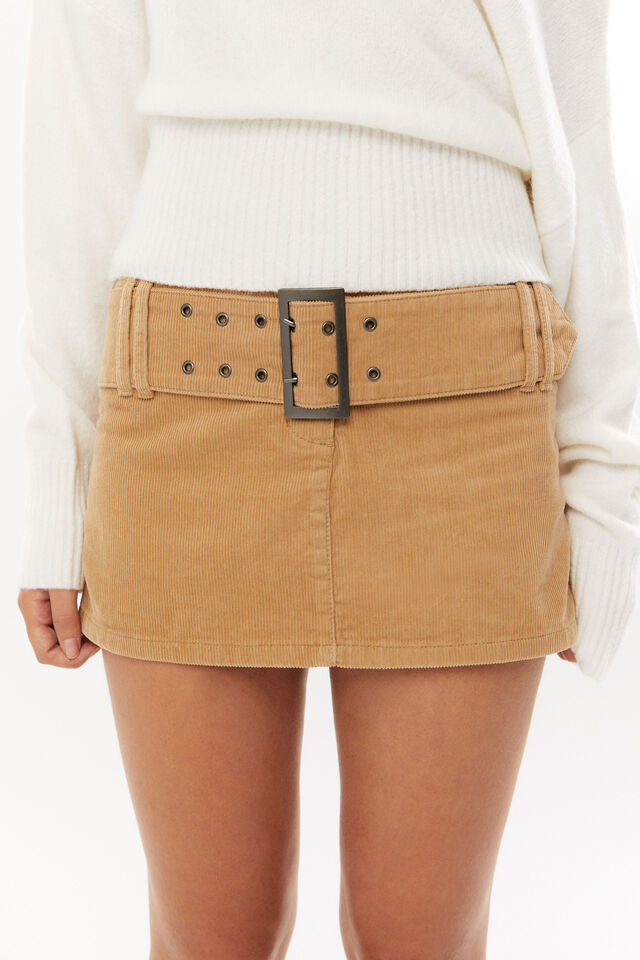 Gwen Corduroy Mini Skirt, WARM SAND