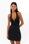 Orla Halter Mini Dress, BLACK - alternate image 2