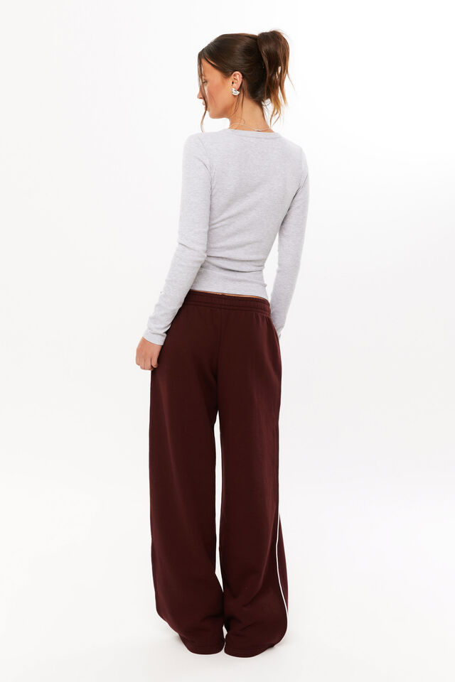 Harriet Henley Long Sleeve Top, GREY MARLE