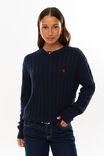 Millie Cable Knit Jumper, MIDNIGHT NAVY - alternate image 1
