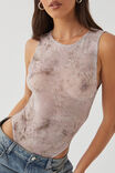 Mesh Graphic Sleeveless Bodysuit, NEUTRAL/FILAGREE - alternate image 4