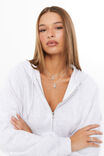 Josie Oversized Zip Through Hoodie, SNOW MARLE - alternate image 5