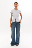 Lexy Rib Button Through Tee, GREY MARLE - alternate image 2