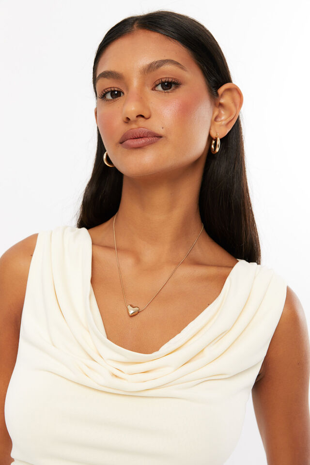 Carly Cowl Neck Top, CREAMY YELLOW