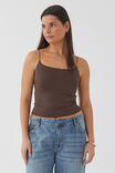 Luxe Longline Cami, ESPRESSO BROWN - alternate image 1