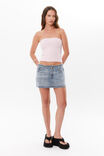 Frayed Denim Mini Skirt, VALLEY BLUE - alternate image 2
