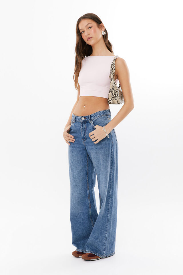 Luxe Low Back Crop Top, SHERBERT PINK