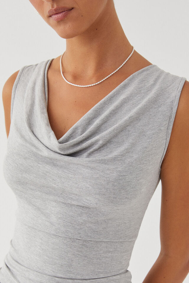 Capri Cowl Neck Top, GREY MARLE