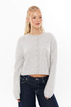 Brydie Button Through Cardigan, GREY MARLE - alternate image 1