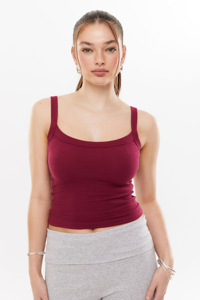 Riri Scoop Neck Tank, WILD BERRY