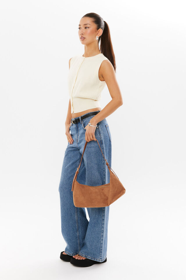 Georgia Button Through Knit Vest, LEMON PUFF