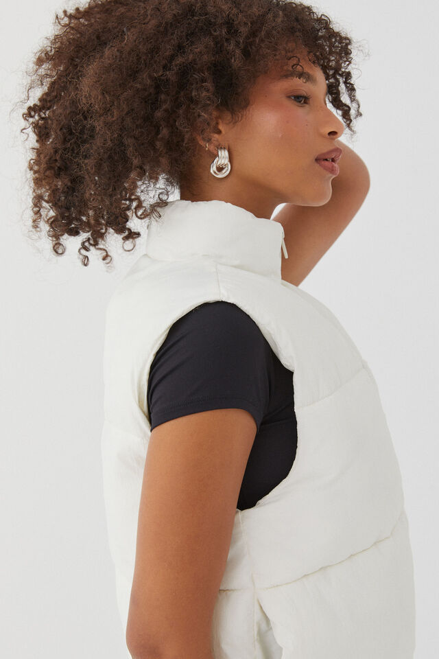 Recycled Puffer Vest, WINTER WHITE