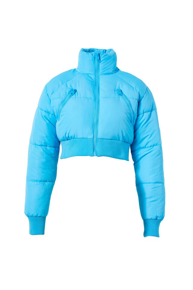 Recycled Ultra Cropped Puffer, BLUE SPARK
