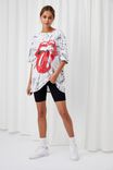 Oversized Rolling Stones Tie Dye T Shirt, SWIRL TIE DYE (WHT/GRY)/LCN BRA ROLLING STONE - alternate image 5