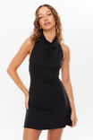 Sammi Soft Halter Mini Dress, BLACK - alternate image 2