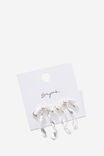 Earring Single Pack, SILVER/BOW - alternate image 1