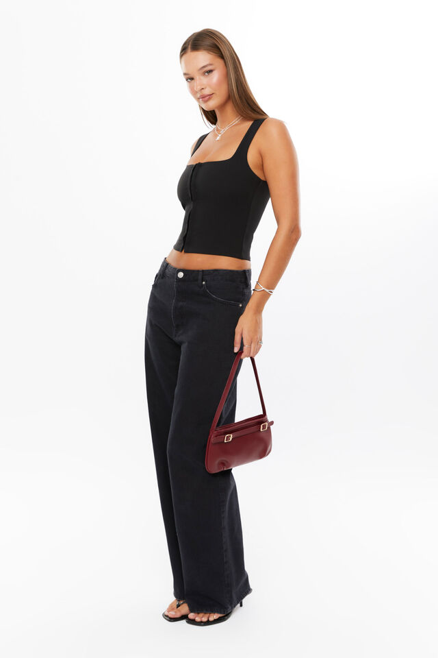 Gabby Tailored Tank, BLACK