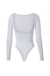 Luxe Backless Long Sleeve Bodysuit, WHITE - alternate image 7