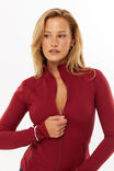 Tammy Active Zip Through Jacket, DEEP CHERRY - alternate image 3