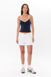 Khloe V Neck Halter Top, NAVY/WHITE BIND - alternate image 2