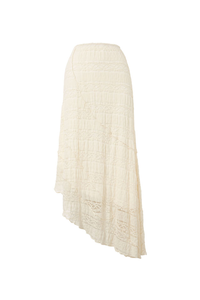 Charlie Asymmetrical Textured Skirt, NATURAL