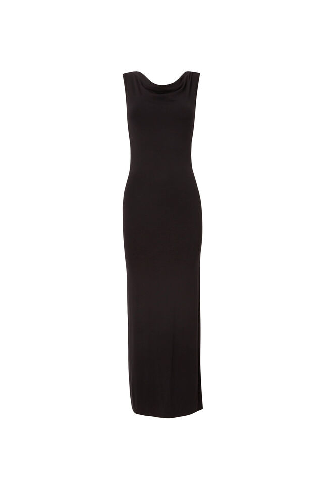 Soft Capri Maxi Dress, BLACK