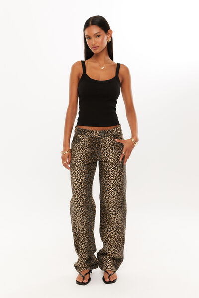 Low Rise Straight Jean, TYRA CHEETAH BROWN