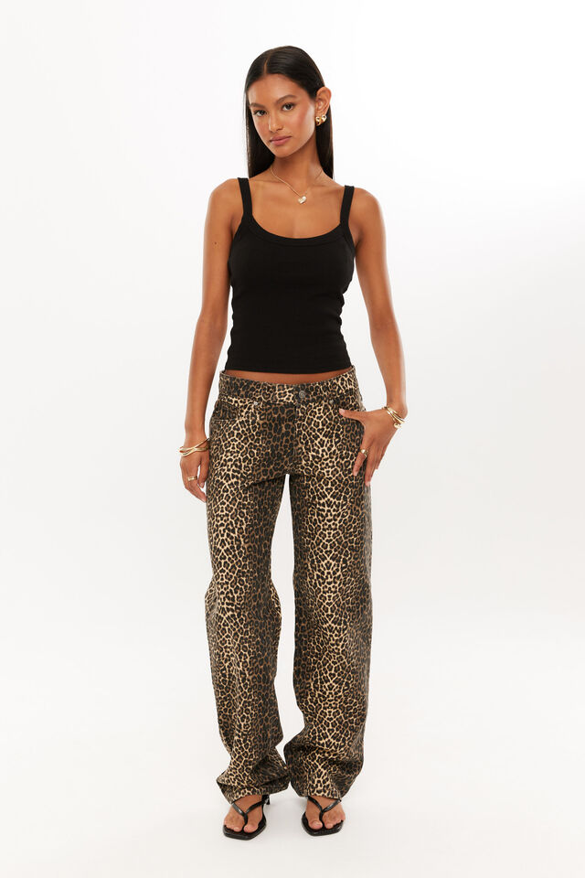 Low Rise Straight Jean, TYRA CHEETAH BROWN