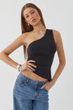 Soft Amelia One Shoulder Top, BLACK - alternate image 1