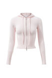Katie Zip Through Knit Hoodie, GLOSS PINK - alternate image 6