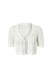 Bella Tie Front Short Sleeve Knit, SUMMER WHITE - alternate image 6