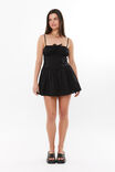 Mary Ruched Mini Dress, BLACK - alternate image 1