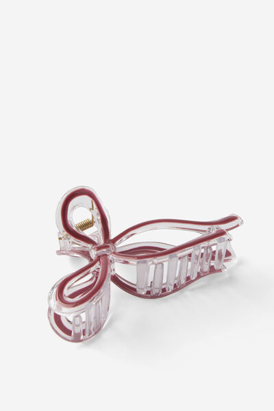 Single Hair Claw, DARK PLUM/BOW