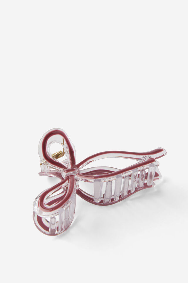 Single Hair Claw, DARK PLUM/BOW