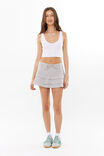 Elena Jersey Frill Mini Skirt, GREY MARLE - alternate image 2