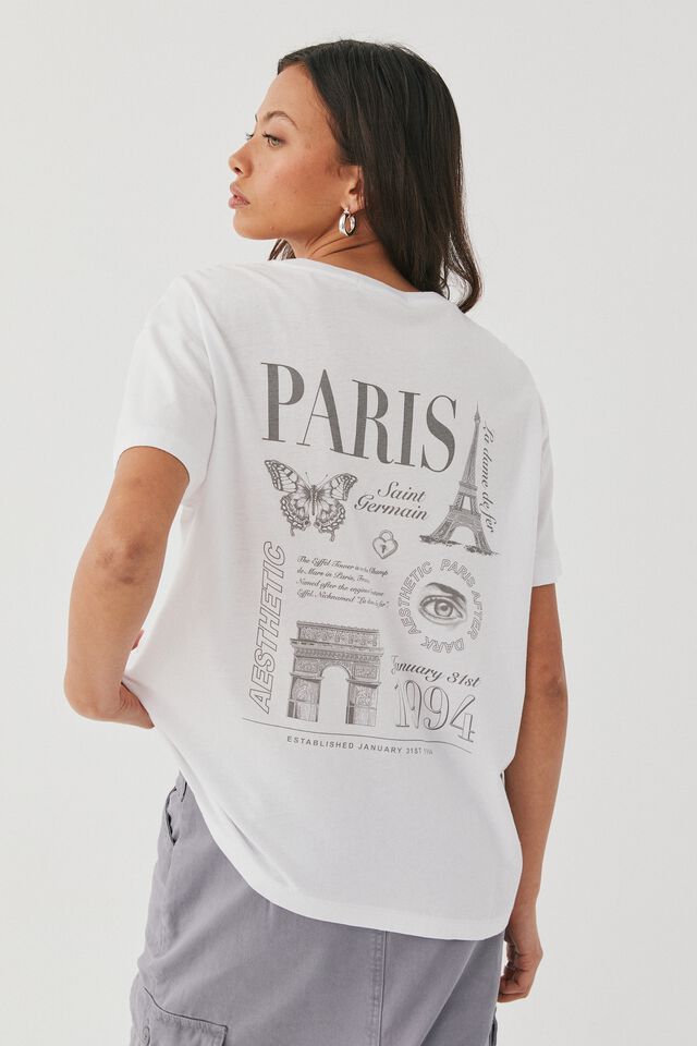 Callie Oversized Graphic T Shirt, WHITE/FLASH SHEET